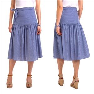 Vineyard Vines Blue White Stripe Shirting Skirt M